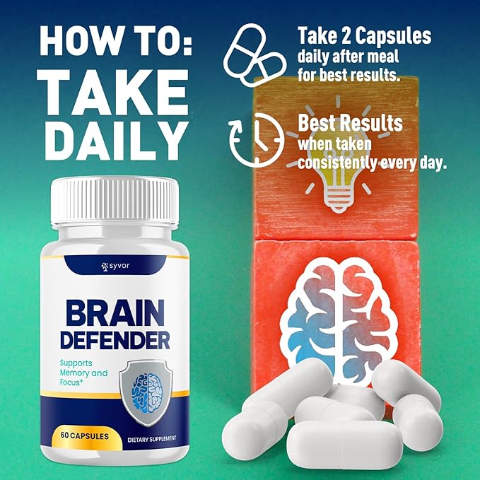 (3 Pack) Brain Defender Supplement Pills Official Brain Defender Advanced Formula Nootropic Capsules All Natural Health and Wellness Support Formula Maximum Strength Braindefender (180 Capsules)