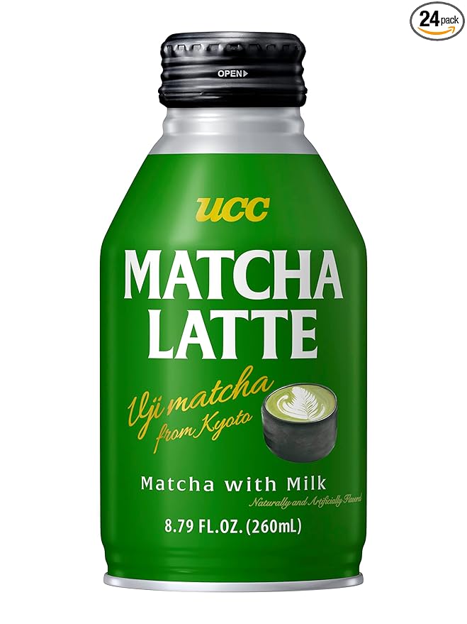 UCC Ready to Drink Matcha Latte 8.79 FL OZ (Pack of 24) Delicious Premium Green Tea Leaves and Rich Milk Convenient Bottled Drinks For On-the-Go Imported from Japan