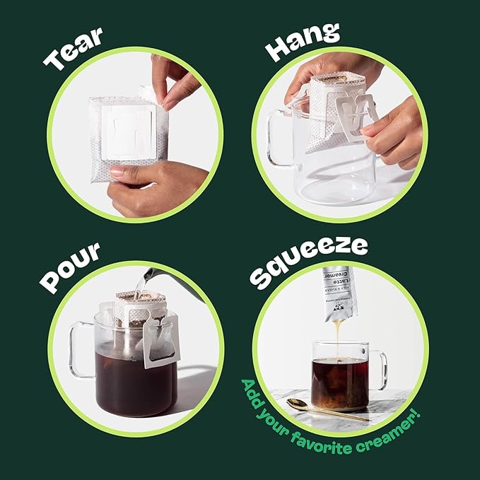 Copper Cow Coffee Pour Over Vietnamese Coffee Pouches + Sweetened Condensed Milk Creamers (8 Coffees &amp 8 Milk Creamers) | Churro Lattes No Refrigeration Needed Travel Friendly Ground Coffee