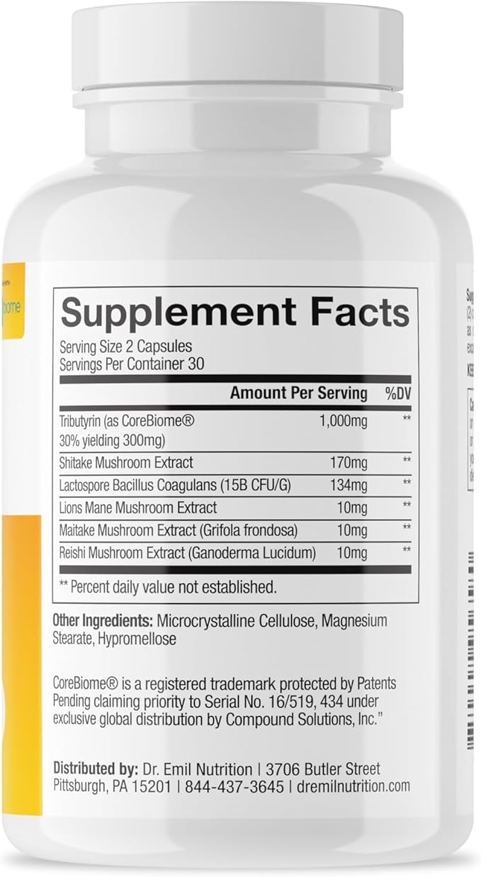 DR. EMIL NUTRITION Women &amp Men Total Gut Health Complex | Prebiotic + Probiotic + Postbiotic Gut Health Supplements | Probiotics Digestive Health &amp Gut Health | 60 Capsules