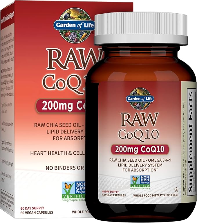 Garden of Life Omega 3 6 9 Raw CoQ10 Antioxidant 60 Capsules + Vitamin Code Healthy Blood Iron Absorption 60ct Capsules