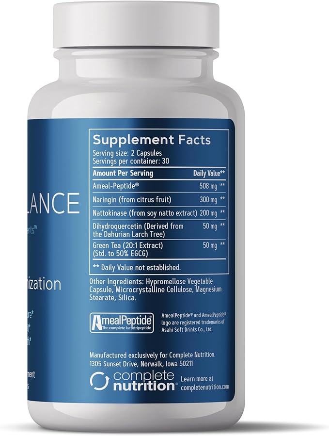 Complete Nutrition HemoBalance Blood Optimization Supplement 60 Capsules Supports Hematocrit Levels and Reduces Blood Viscosity