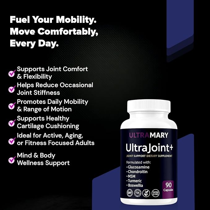 Glucosamine Chondroitin MSM and Turmeric Supplement – Joint Support Supplement for Women and Men with Boswellia and Chondroitin Sulfate for Joint Health Mobility &amp Flexibility – 90 Capsules