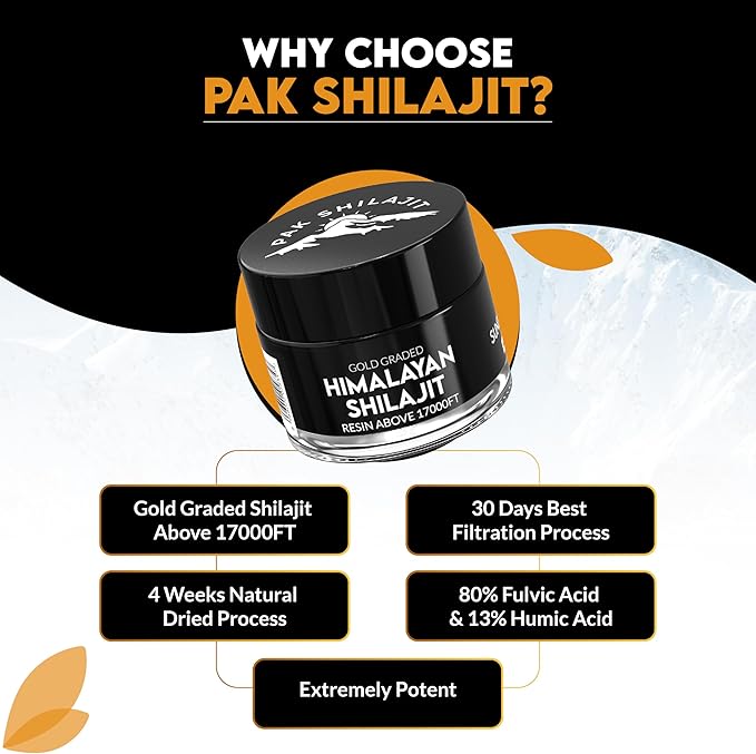 Pakshilajit® Pure Himalayan Shilajit Resin 45 Days Sun Dried &amp Gold Graded Shilajit Above 18000FT | Purified &amp Organic 85 Plus Natural Minerals Rich in Fulvic &amp Humic Acid for Men &amp