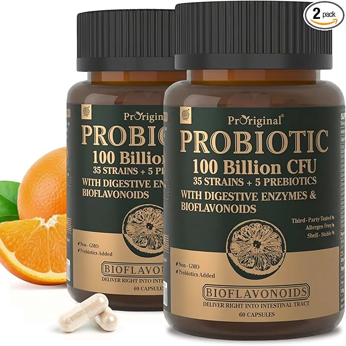 Probiotics with Prebiotics for Men and Women - 35 Strains Probiotic 100 Billion CFU for Gut &amp Digestive Health Vegan Acidophilus Probiotics Supplement Non-GMO Raw Probiotic 120 Caps