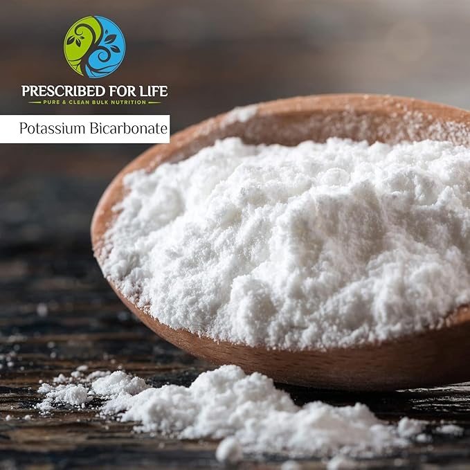 Prescribed for Life Potassium Bicarbonate Powder Pure USP &amp Food Grade Potassium Bicarbonate for Plants Winemaking &amp Baking Crystalline Powder 39% K (1lb)