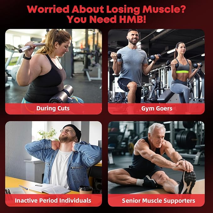 HMB and Leucine Amino Acid Gummies: HMB Supplements for Men Women with L-Glutamine for Muscle Growth Fast Workout Recovery Sugar Free Vegan Non-GMO Strawberry Flavored 30 Day Supply