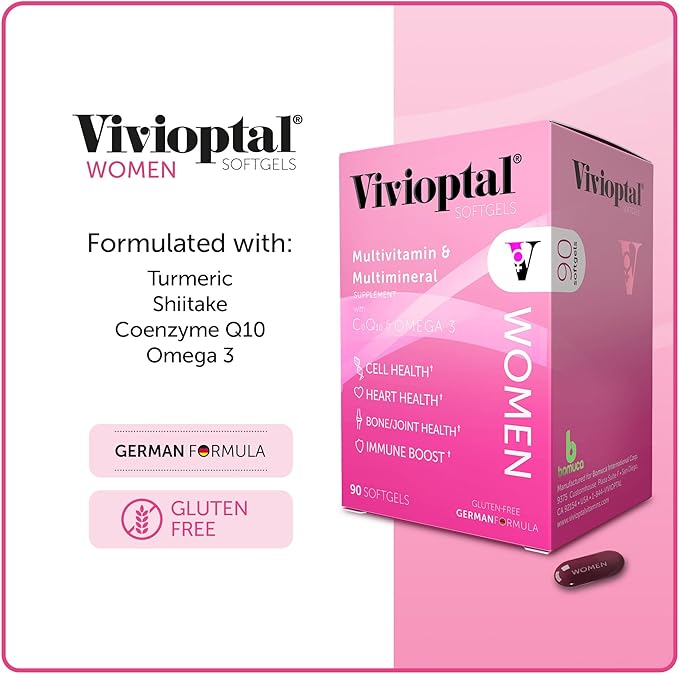 Vivioptal Women 90 Softgels - Multivitamin &amp Multimineral Supplement - CoQ10 &amp Omega-3