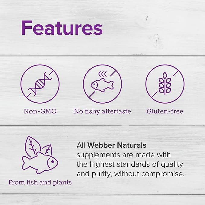 Webber Naturals Triple Omega 3-6-9 2400 mg Fish Oil Per Serving High Potency 180 Softgels No Fishy Aftertaste Ultra-Purified for Heart Brain and Cardiovascular Health Shellfish-Free