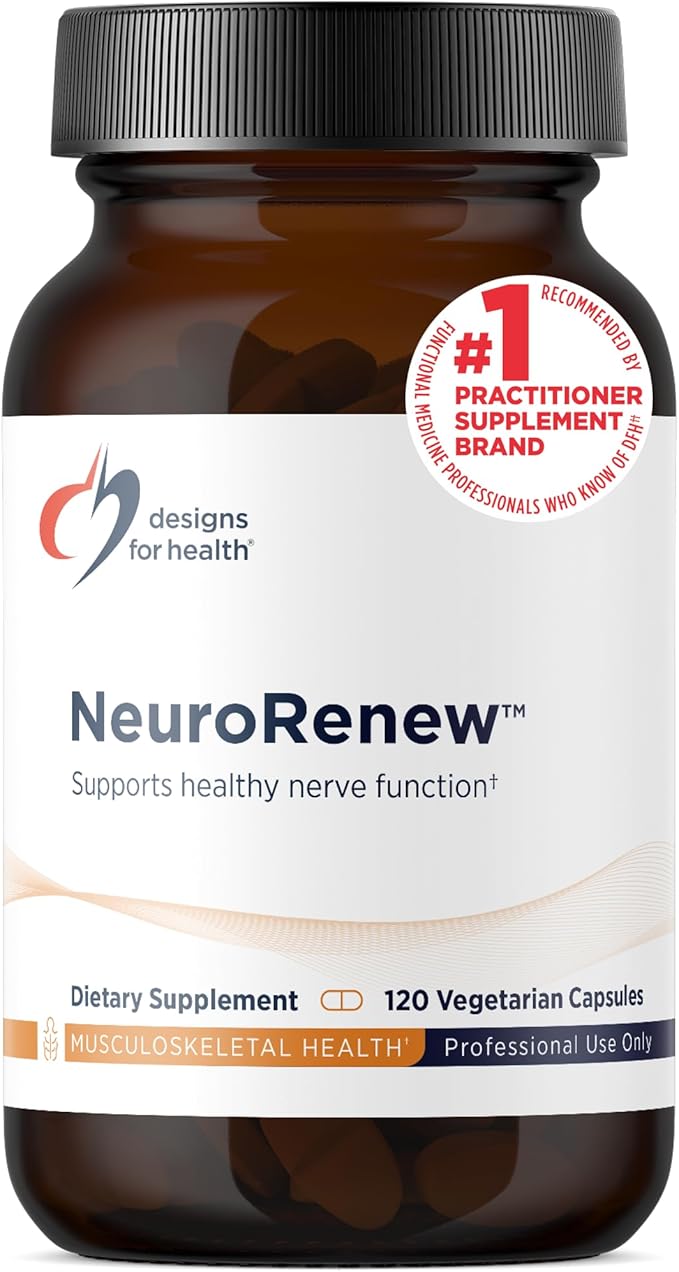 Designs for Health NeuroRenew - 5-MTHF with Vitamin B6 (p-5p) Methyl B12 Acetyl L-Carnitine B1 (Benfotiamine) + More - Supports Healthy Nerve Function - Non-GMO Supplement (120 Capsules)