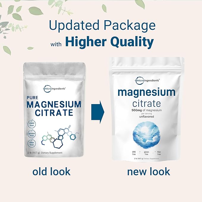 Magnesium Citrate Powder 2lbs | Unflavored Magnesium Supplement | Relaxation and Nutrient Utilization | Easily Absorbed Formula | Non-GMO Vegan Gluten Free