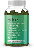 GABA + 5-HTP + SAM-e L-Tryptophan L-Theanine Ashwagandha Gummies All-in-One Natural Supplement Made in USA Vegan 60 Gummies