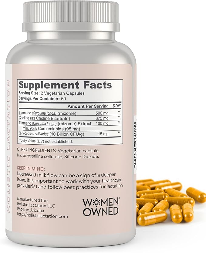 Holistic Lactation® Lactation Flow Formula (60 Servings) Supplement to Support Breastmilk Flow &amp Milk Supply Contains Breastfeeding Probiotic and Choline Lecithin-Free
