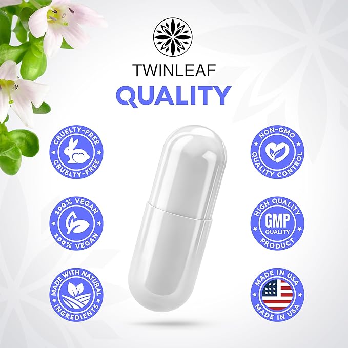 TWINLEAF Serotonin &amp Dopamine Support Bundle - 5HTP Vitamin B6 B12 GABA L-Tyrosine &amp L-Theanine for Mood &amp Mental Well-Being - 60 Capsules Each - Made in USA