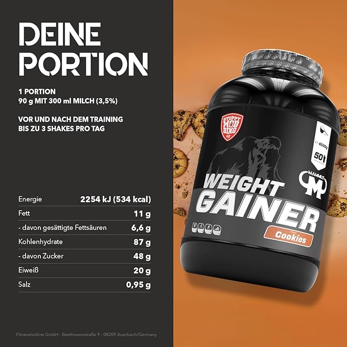 Mammut 4500 g Cookies Weight Gainer Crash 5000 by Mammut