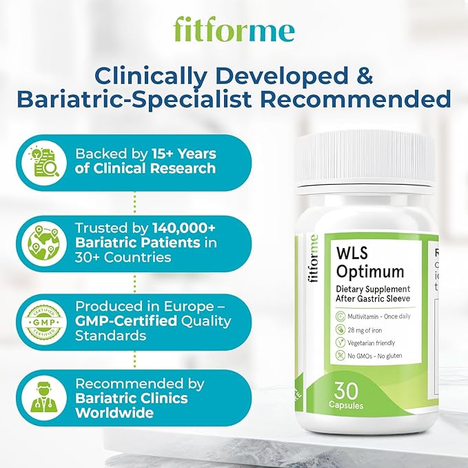 FitForMe Bariatric Multivitamin Tailored for Gastric Sleeve Surgery – One-a-Day Capsule 3-Month Supply 90 Count Easy-to-Swallow WLS Optimum Capsule Scientifically Formulated – for Men &amp Women