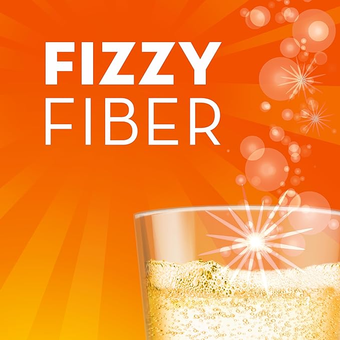 Metamucil Fizzy Fiber Supplement + Metabolism Plant Based Psyllium Fiber Powder with B12 for Metabolism of Fats and Proteins Daily Supplement for Regularity Citrus Flavored Sugar-Free 130 Serving