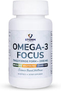 Omega-3 Focus 2000mg with Nootropic Formula – Citicoline DHA EPA B12 PQQ Folate &amp P5P – Triglyceride Form Omega 3 – 60 Softgels (60 Count (Pack of 1))