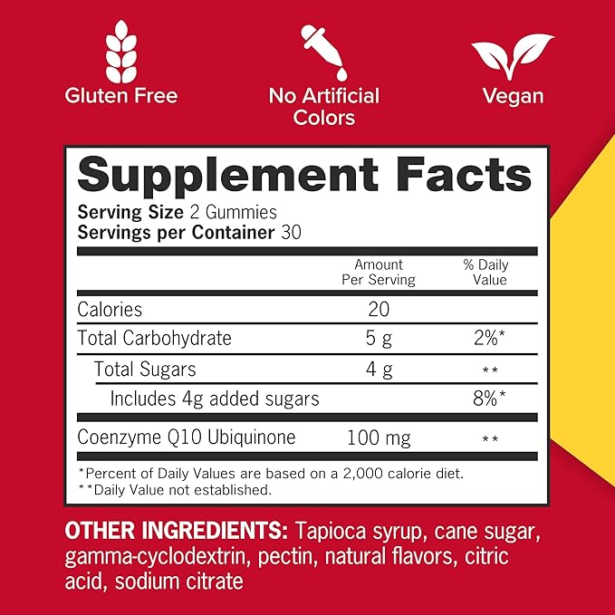 Qunol CoQ10 Gummies CoQ10 100mg Delicious Gummy Supplements Helps Support Heart Health Vegan Gluten Free Ultra High Absorption 2 Month Supply (60 Count Pack of 4)