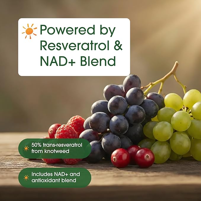 NatureBell Resveratrol Complex - 240 Vegetarian Capsules - Made with Resveratrol NAD Glutathione &amp More - Healthy Aging &amp Antioxidant Support - Heart Brain &amp Immune Wellness*