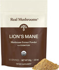 Real Mushrooms Lions Mane Mushroom Supplement - Organic Lions Mane Extract Powder for Overall Wellness with Adaptogens – Functional Vegan Non-GMO Blend with 60 Servings