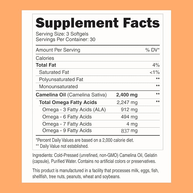 Zippi Omega 3-6-7-9 Camelina Softgels - Plant Based Omega 3-6-7-9 Fatty Acid Supplement. Helps to Support Brain Liver Cardiovascular Immunity and Joint Function