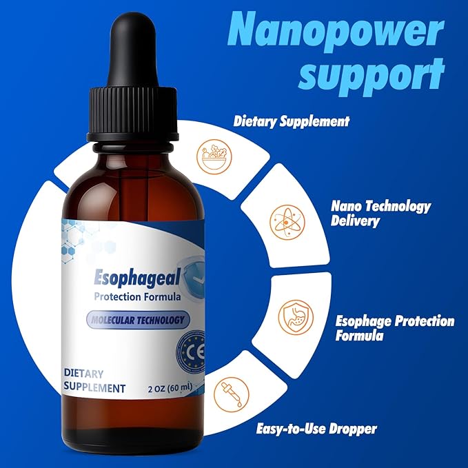 Power Esophageal Drops: Containing Slippery Elm Bark Zinc L-Carnosine L-Glutamine and Aloe Extract - Non-GMO and Dairy-Free - Relieves Digestive Discomfort and Reduces Acid Reflux 1pcs
