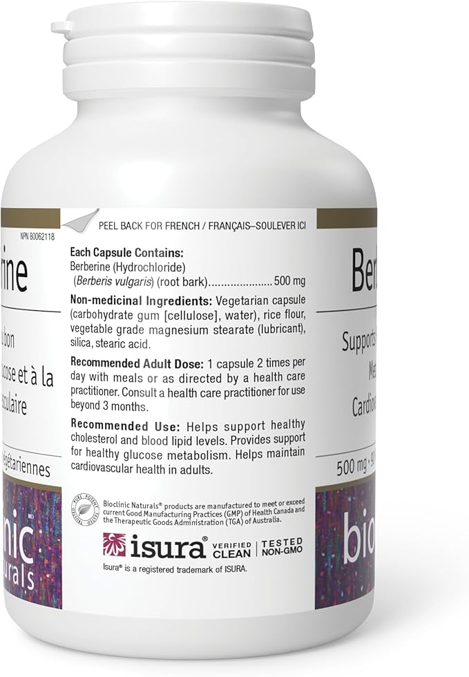 Bioclinic Naturals Berberine HCL 500 mg 90 Caps