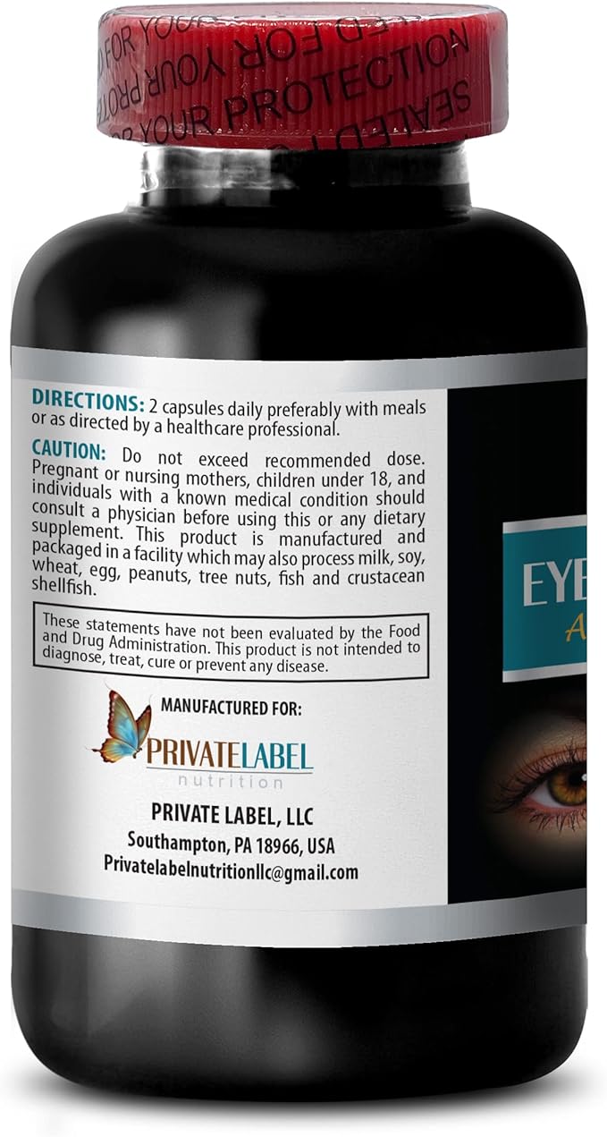 Vision Vitamins with Lutein - Eye Vision Guard 24 MG - Advanced Complex Eye Vision Support Lutein Supplements Vitamin A Supplement Turmeric Extract Bilberry Extract Taurine 1 Bot 60 Capsules