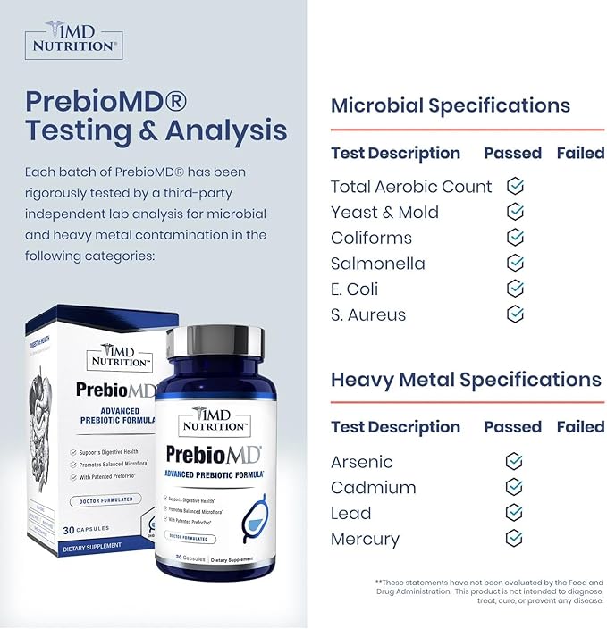 1MD Nutrition PreBioMD - Prebiotic with PreforPro® | Support Healthy Digestion and Beneficial Bacteria