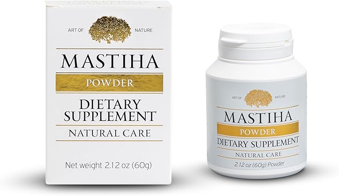 Authentic Chios Mastiha Mastic Gum Powder – 60g Natural Digestive Support Mastic Gum Supplement – Vegan Allergen-Free