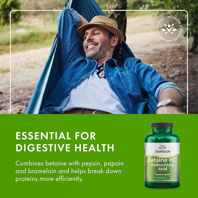 Swanson Hydrochloric Acid w/Pepsin 250 Capsules