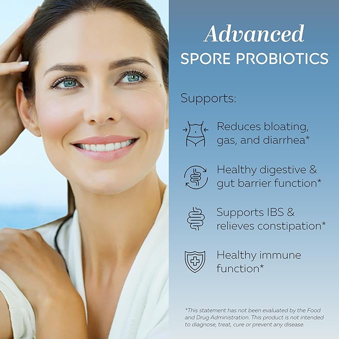 RESTORE | Digestive Probiotics &amp Antioxidant Daily Supplement | Supports IBS &amp Gut Health | 4 Clinically Proven Strains Including 3 Spore-Based Probiotics | 60 Capsules | 30 Day Supply 1-Pack
