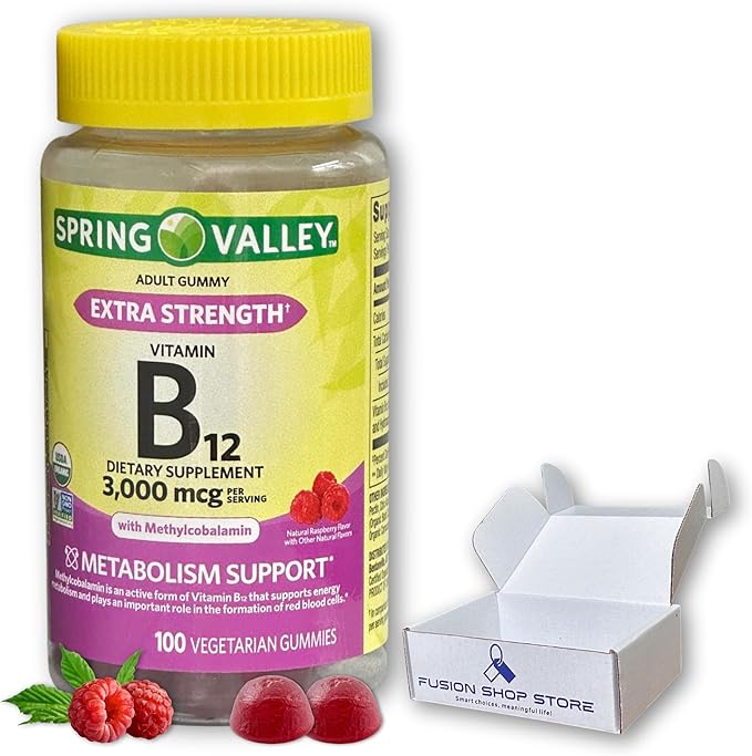 Vitamin B12 Gummies- 3000 mcg Extra Strength100 Count (Pack of 1) Boxed By Fusion Shop Store