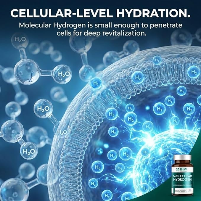 Hydrogen Water Tablets 12ppm with Magnesium 120 Tablets Brain Health Cognition Function Cellular Energy Boost Antioxidant Promote Metabolism Non-GMO &amp Gluten Free