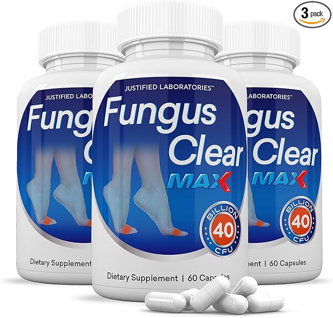 Justified Laboratories (3 Pack) Fungus Clear Max Pills 40 Billion CFU Probiotic 180 Capsules