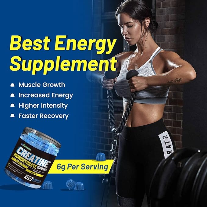 inGreens Creatine Monohydrate Gummies 6g per Serving Sugar Free Creatine Supplements for Men &amp Women Chewable Creatine for Muscle Growth Strength Energy &amp Recovery Gluten Free 120 Count