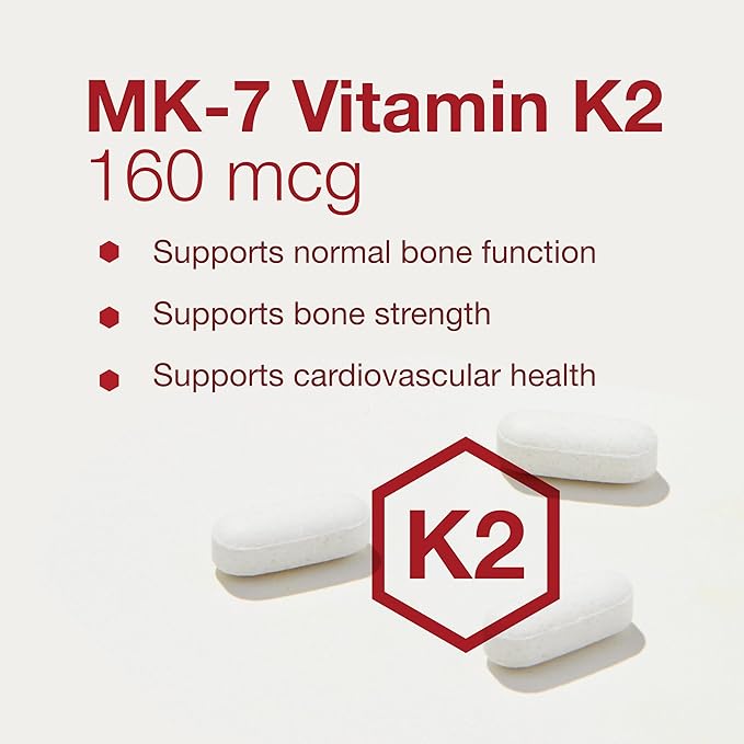 PROTOCOL FOR LIFE BALANCE MK-7 Vitamin K2 160mcg - VIT K Supplement - MK-7 Vitamin K2 Life Balance - Support Bone Health &amp Vascular Elasticity - Non-GMO &amp Vegan - 60 Tablets
