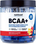 Nutricost BCAA+ Hydration Fruit Punch Flavor (20 Stickpacks) - Branched Chain Amino Acids with Hydration Complex - Gluten-Free Non-GMO