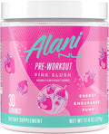 Alani Nu Pre Workout Powder Pink Slush Amino Energy Boost Endurance Supplement Sugar Free 200mg Caffeine L-Theanine Beta-Alanine L-Citrulline 30 Servings