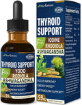 Thyroid Support Drops - Liquid Iodine Supplement Gotas de YODO y Selenio para Tiroides Con Rodiola Semenovii y Ortiga Fight Brain Fog w/Ashwagandha &amp Rhodiola Extract Tincture.2 oz