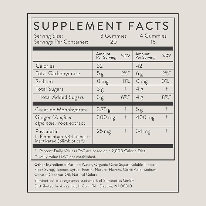 Arrae Tone Gummies – Creatine Monohydrate 5g for Women – Support Lean Muscle Strength &amp Recovery – Sour Watermelon – 60 Count