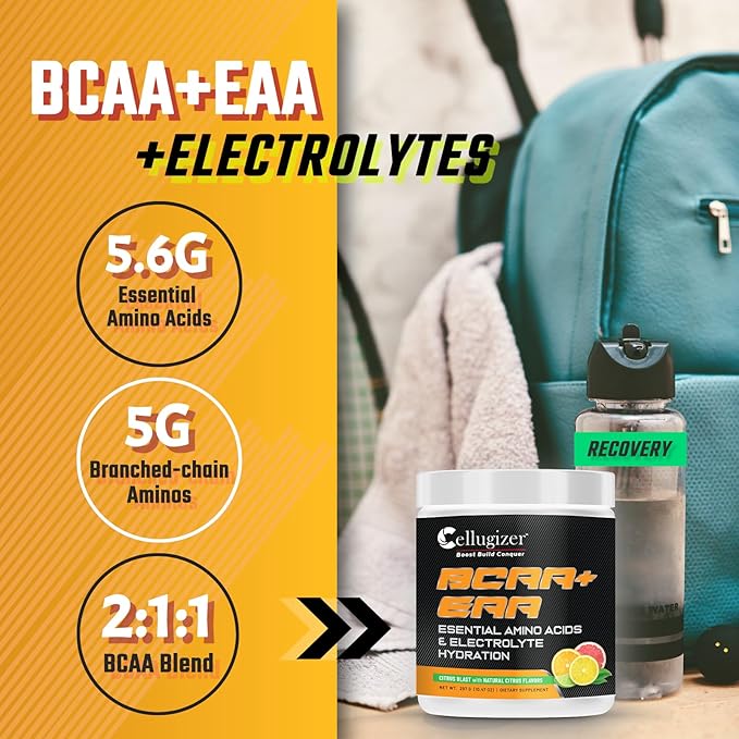 BCAA + EAA + Electrolytes | New &amp Improved | 6.5g EAAs 5g BCAAs Hydration Matrix | Citrus Blast Flavor | 30 Servings