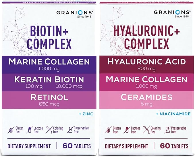 Granions Collagen Hyaluronic Complex and Biotin Keratin Collagen Complex Hydrating Beauty Bundle