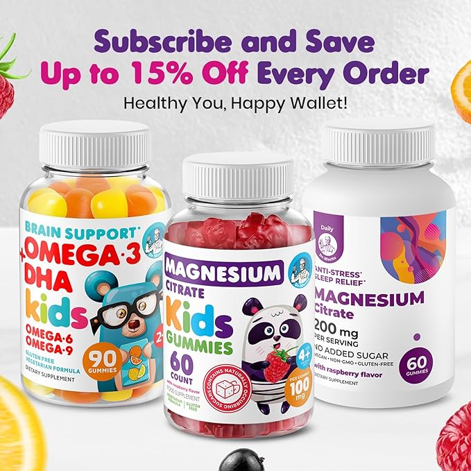 DR. MORITZ Calm Magnesium Gummies for Adults (400mg 60 Count) and Kids Magnesium Gummies (60 Count) - for Relaxation Support - Sugar-Free &amp Non-GMO - Raspberry Flavor