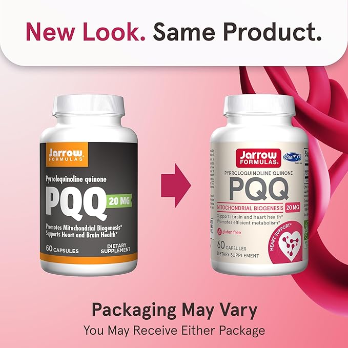 Jarrow Formulas® PQQ 20 mg Dietary Supplement Heart Brain and Metabolism Support 60 Veggie Capsules 60 Day Supply
