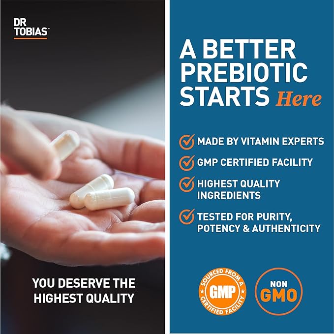 Dr. Tobias Probiotics 30 Billion &amp Prebiotics Supporting Digestion &amp Gut Health