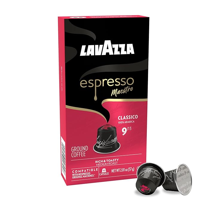 Lavazza Espresso Maestro Classico Aluminum Capsules Compatible with Nespresso* Original Machines Medium Espresso Roast 100% Arabica (60 Capsules)