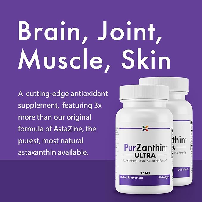 Stop Aging Now PurZanthin Ultra Natural Astaxanthin 12 MG Softgels (1 Pack)