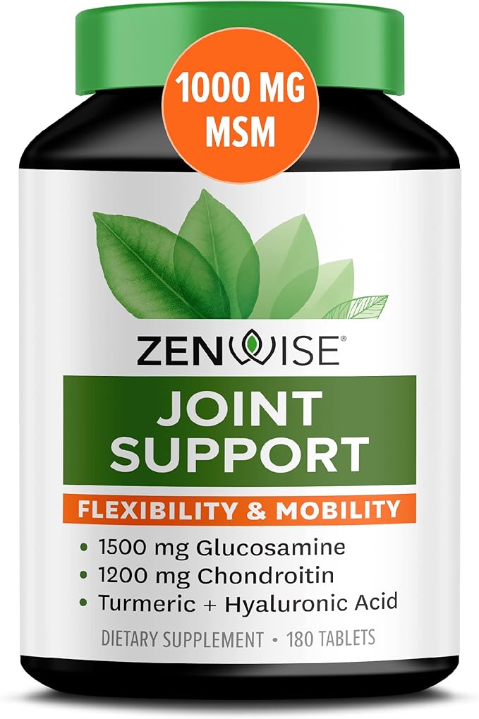 Zenwise Health Energy &amp Mobility Boost Bundle - Joint Support + Green Tea Extract - Features MSM Glucosamine &amp Chondroitin for Extra Strength Relief - Plus Vitamin C - Immune &amp Metabolism